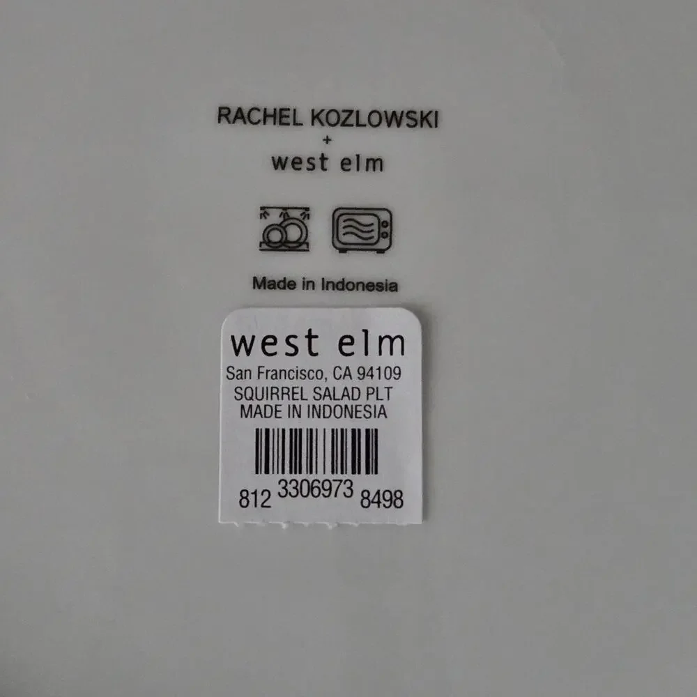 West Elm Rachel Kozlowski Dapper Squirrel Salad Plate 8.5